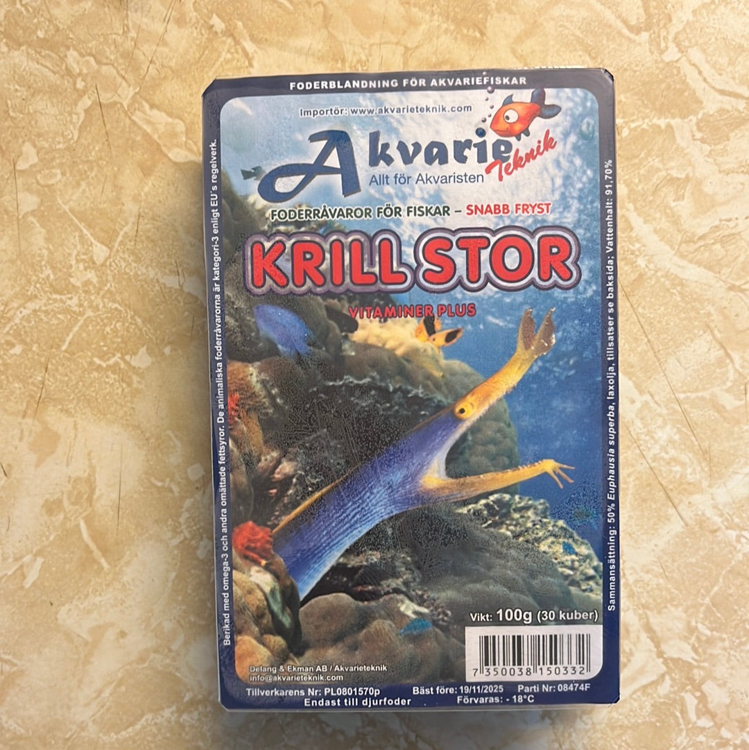Akvarieteknik Krill stor 100g