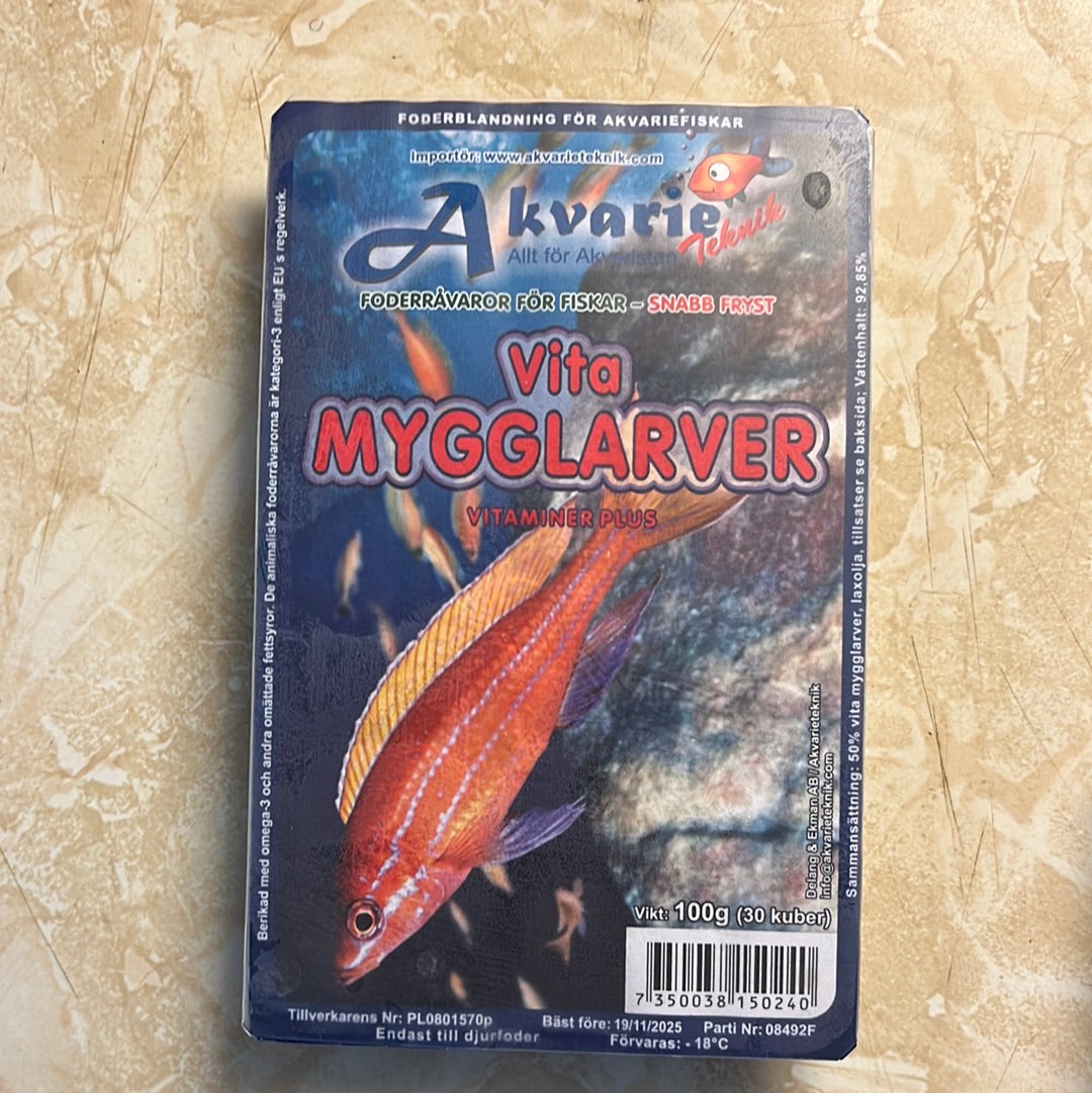 Akvarieteknik Vita mygglarver 100gr